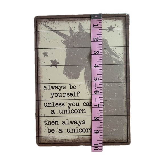 Designs by Cathy 7x10 Unicorn Wood Box Sign Black and Cream - Picture 3 of 5